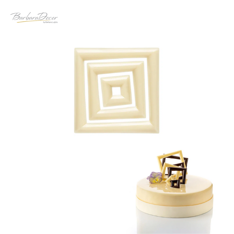 Decorații din ciocolata alba Patrat 0.55kg 33708 BARB