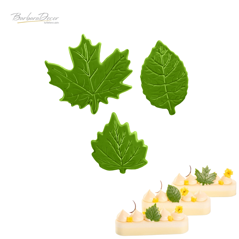 Decoratiuni de ciocolata Frunze verzi 216buc/cut 0.46kg 33403 Barbara