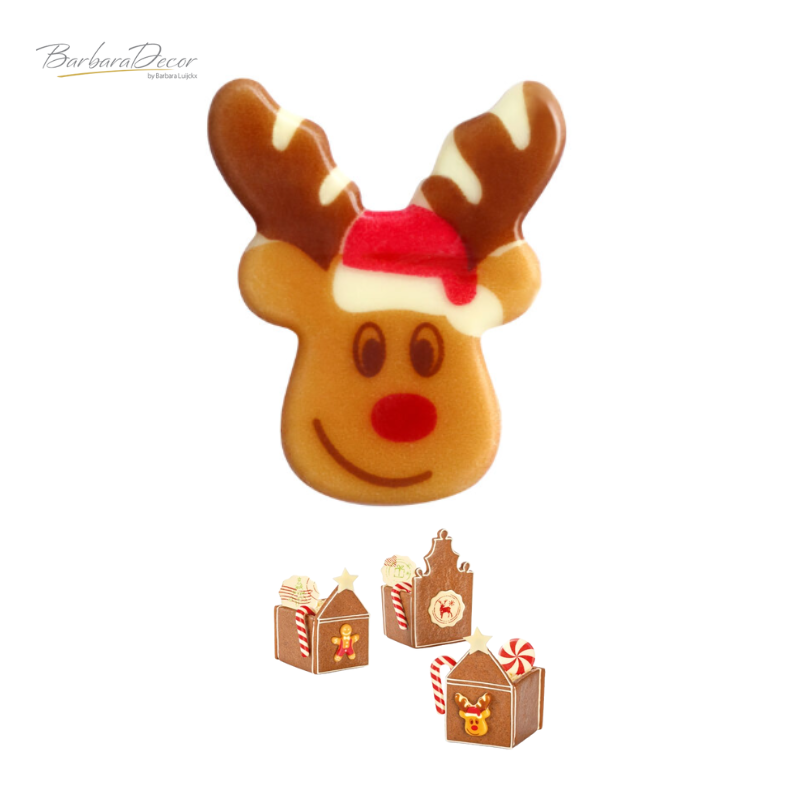 Decoratiuni de ciocolata Rudolph Reindeer 135buc/cut 0.264kg 33744 Barbara