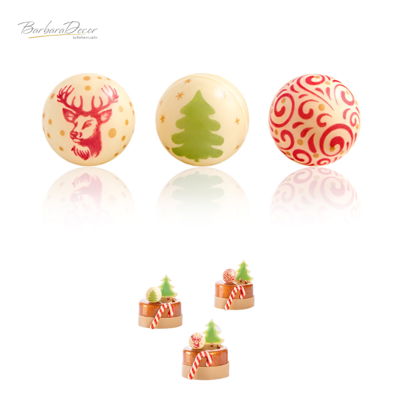 Decoratiuni de ciocolata 3D Christmas Bulbs 112buc/cut 0.43kg 33772 BARB