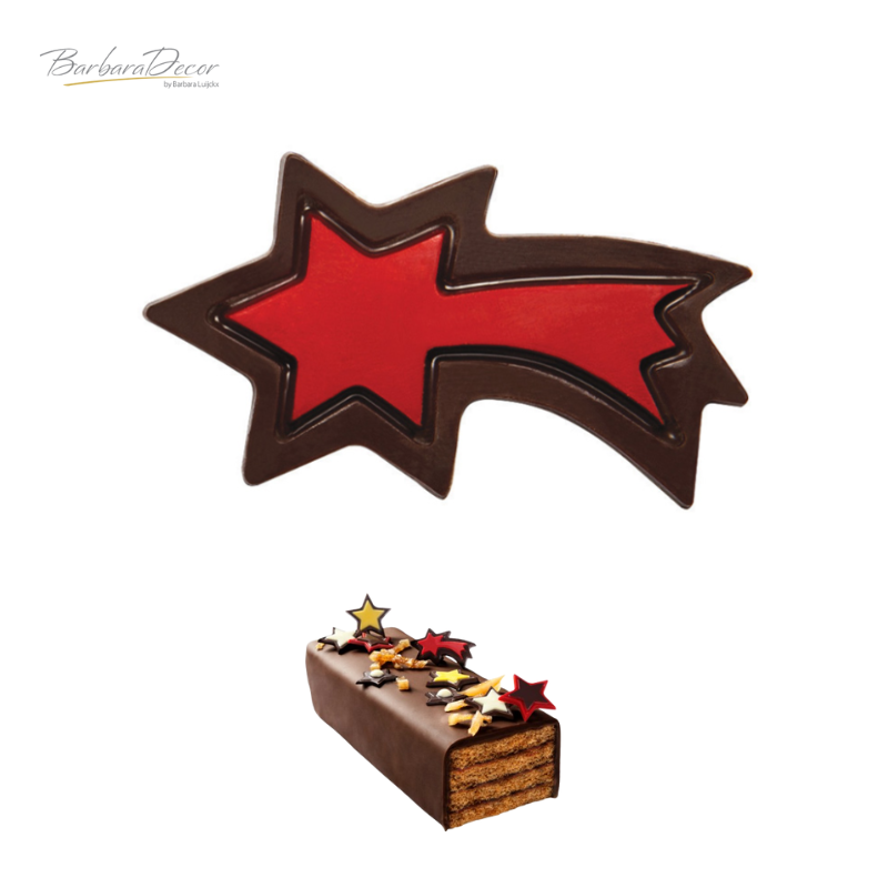 Decoratiuni din ciocolata FALING STAR RED 3D 264 buc. 0,66KG 33819 BARB