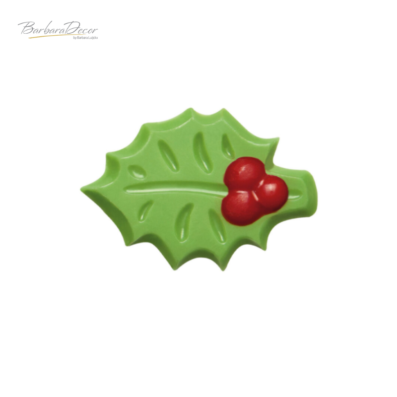 Decoratiuni din ciocolata HOLLY LEAF 3D VERDE set 240 buc 0,45kg 33827 BARB