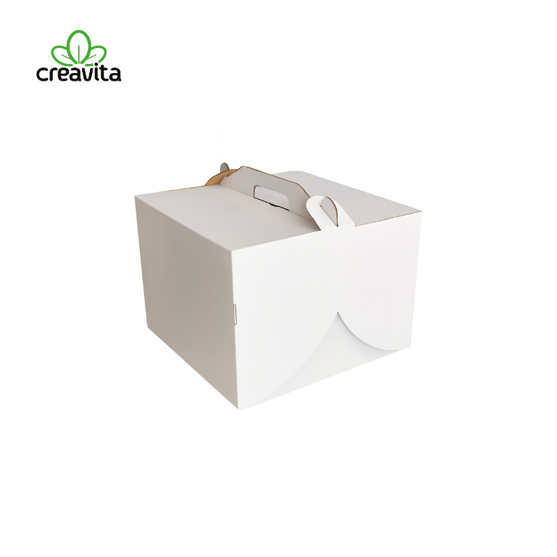Cutie pentru tort alb/kraft 25x25x25 cm GustaPro