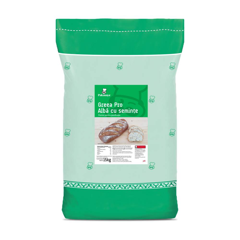 Premix Greea Pro Paine alba cu seminte, sac 10kg Pakmaya TVA 8%