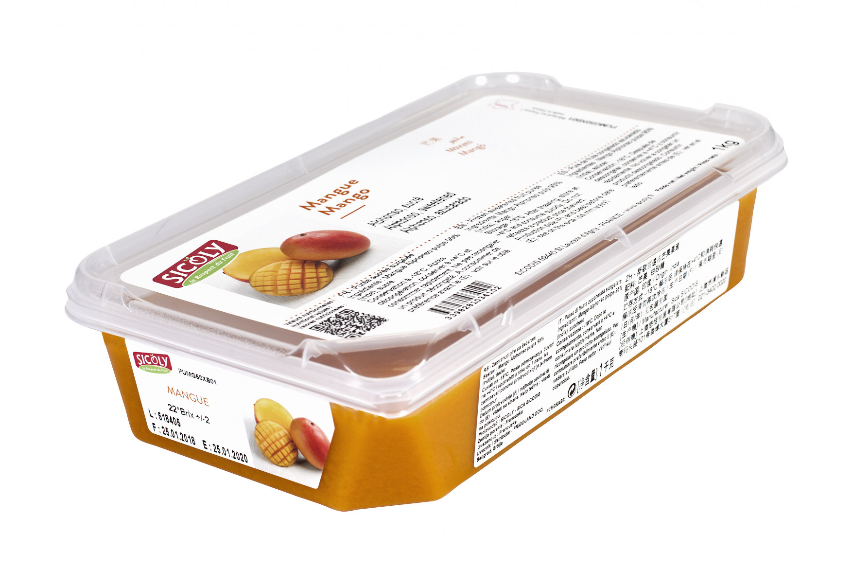 Piure Pulpa de mango Alphonso, 1kg, Sicoly