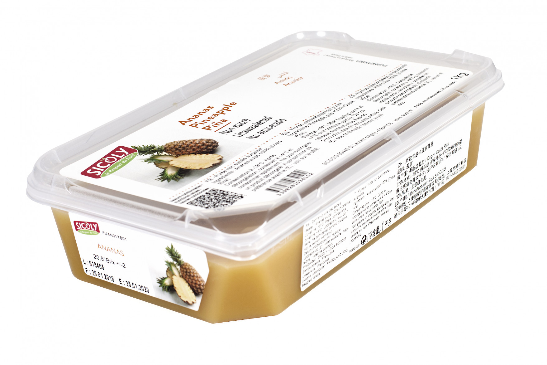 Piure de Pulpa de ananas, 1kg, Sicoly