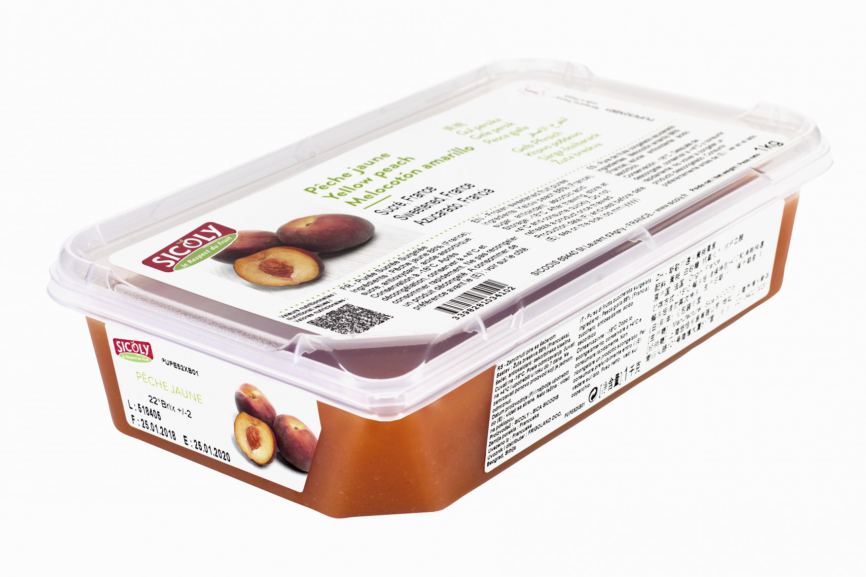 Piure de Piersici galbene, 1kg, Sicoly