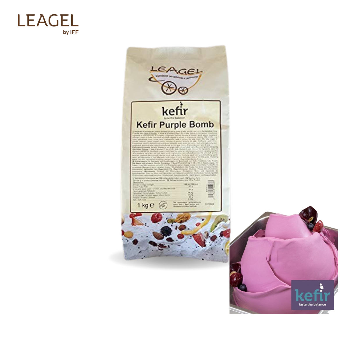 Mix pentru inghetata Kefir Purple Bomb 1kg 127601 LGL