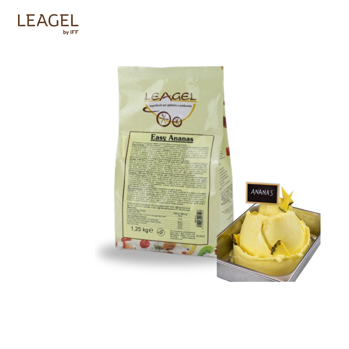 Baza gelato Easy ananas, punga 1.25 kg 121001 Leagel