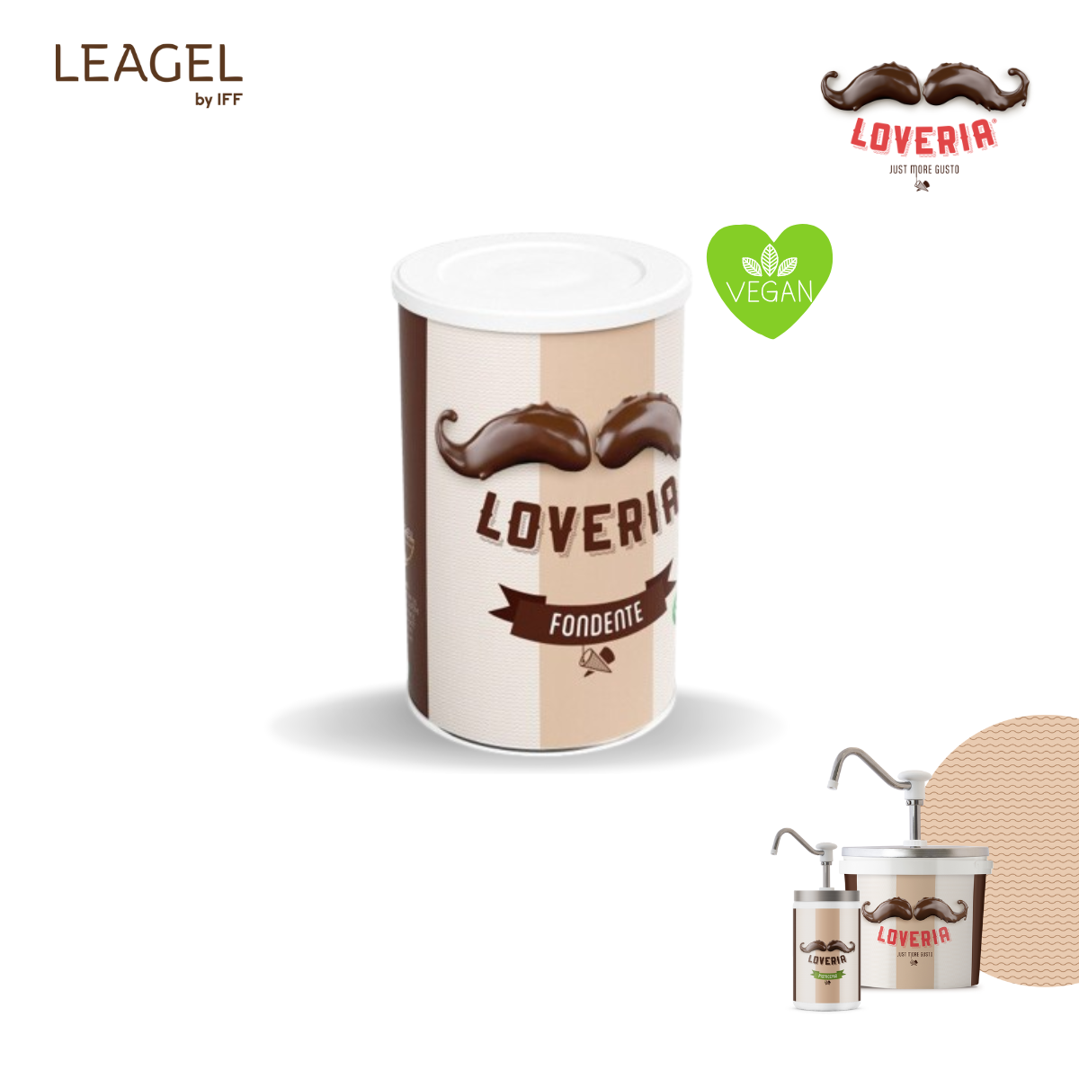 Crema de ciocolata Loveria dark, galeata 1,2kg 232330 Leagel