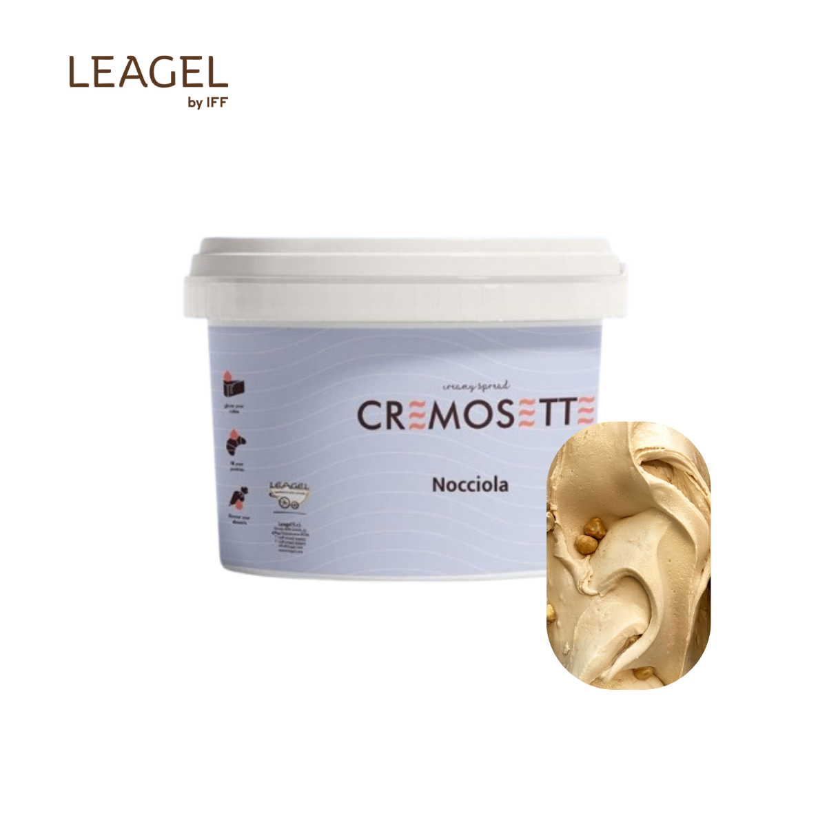 Cremosette hazelnut - crema pentru ganache,umpluturi si glazurare cu alune de padure 5.5kg 241101LGL